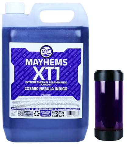 Mayhems - XT1 förblandad PC kylvätska - datorvattenkylningsvätska - flytande kylning, termisk prestanda serie, 5 liter, cosmic nebula indigo