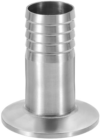 PATIKIL 1.5in Tri Clamps to 1in Hose Barbed Adapter, 2pcs Sanitary Tri Clamps Hose Barb Fitting 304 Stainless Steel Pipe for Brewery Winery Food Processing Equipment