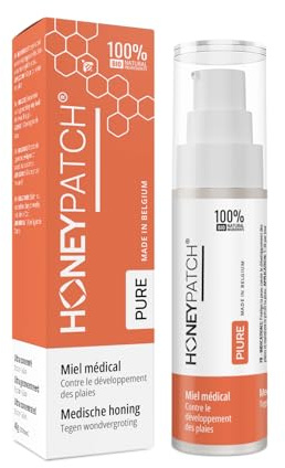HONEY PATCH - Cicatrisant au Miel de Chataignier Bio - 100% Naturel, Stérilisé et Antibactérien - Soin pour Plaies ouvertes, Brûlures et Peaux Sensibles - Format Pratique et Écologique - 20g