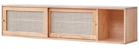 Armario Archivador Librería colgante de pared con puerta tejida de vid, gabinete de almacenamiento de madera montado en la pared, for oficina, hogar, organizador, estante de exhibición Cajonera Oficin