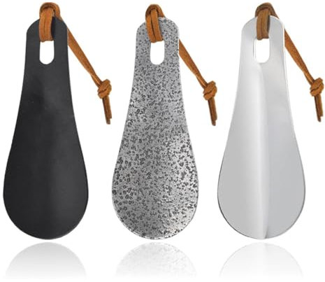 EHDWXVZM 3 Stücke Metallschuhhorn Mit Lanyard, Schuhbekleidung Hilfswerkzeuge, Schuhzubehör, Geeignet Für Erschuhe, Sportschuhe, High Heels Usw.