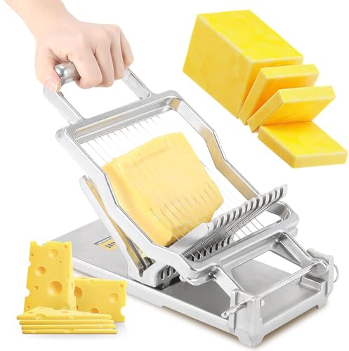 Cortadora de fiambres, cortadora de Queso con Alambre, Grosor de Rebanada: 10 mm/20 mm, cortadora de Queso Comercial, cortadora de Queso con Alambre Desmontable, Cortador de Huevos, Cortado