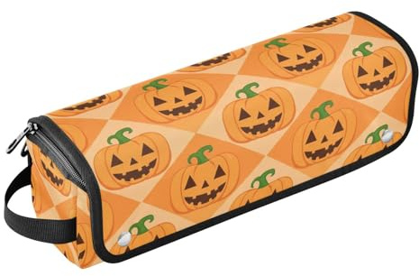 GuoChe Avec tapis amovible résistant à la chaleur pour fer à friser, fer à lisser, sèche-cheveux plat, motif citrouille d'Halloween pour femme