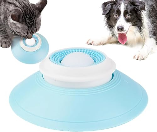 Gamelle à lécher pour chien, chat - Jouets pour nourriture liquide - Soulage l'anxiété - Distributeur de friandises pour chien - Balle à lécher antidérapante - Jouets d'enrichissement pour apaiser et
