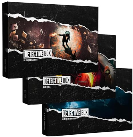 Detective Box – Pack 3 Enquêtes Immersives | Jeux d’Investigation & Énigmes | Escape Game Narratif (Monaco, Paris 1947, Alpes) | 1–5 Joueurs | Dès 14 Ans | Connexion Internet Requise