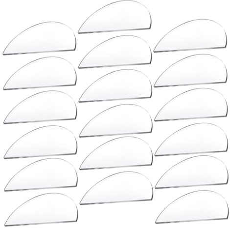 NIYANGLE Lot de 30 Marque-places Demi-cercle en Acrylique Transparent, Cartes de Nom de Table Vierges avec Supports, Personnalisables pour Mariage, Fête et Dressage de Table Élégant