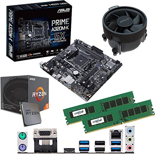 Ryzen 7 5700X 3.4GHz (Turbo 4.6GHz) 8 Core 16 Thread CPU, Prime A520M-K Motherboard & 32GB 3000Mhz DDR4 RAM Pre-Built Bundle