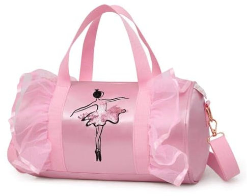 MANGGUO Sac de Danse de Ballet pour Fille, Sac à Main Princess Latin Dance Sac à bandoulière pour Enfants, Rose