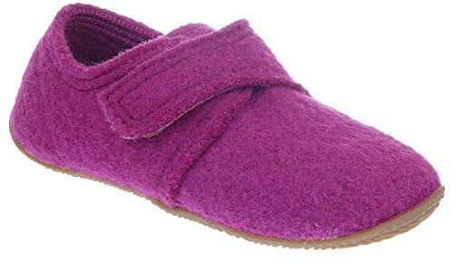 Living Kitzbühel 2894 Kinder Hausschuh Klett Schurwolle Uni Gr.23-35 weinrot EUR 25