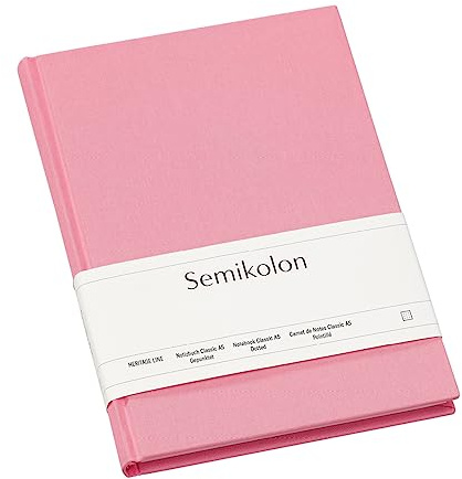 Semikolon 360363 Notizbuch Classic A5 dotted - 176 Seiten, cremeweißes Papier - Lesezeichen - flamingo pink