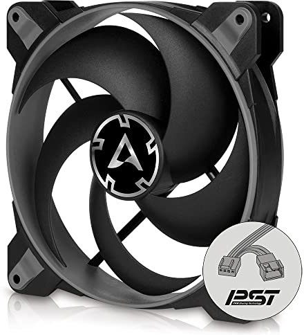 ARCTIC Bionix P120-120 mm Gaming Gehäuselüfter, PWM PST-Sharing-Funktion, Optimiert für statischen Druck, Kühler, RPM synchron, 200-2100 U/min. - Grau