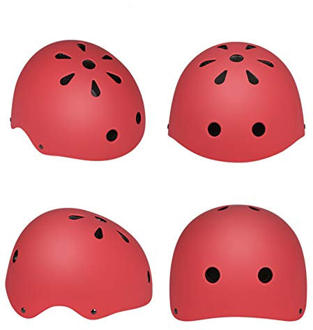 Multifunktions Fahrradhelm Kinder Jungen mädchen, Verstellbaren Schutzhelm Kinderhelm Skaterhelm, Sporthelm für Fahrrad Klettern Roller Skateboard (Rot,S(50-54 cm))