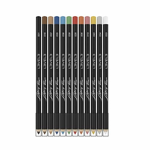 Lápices de líneas de colores de nivel 3 – Tatuaje de cabello, contorno de línea de cabello y bolígrafo de diseño – Grabado profesional de peluquería y lápiz de revestimiento de retrato