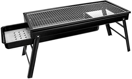 Kolgrill Picknick Grill Träkolgrill Bärbar Kolgrill Rostfritt Stål Hopfällbar BBQ Kolgrill För Utomhusmatlagning Camping Kolgrillar Picknickgrill (Color : A)