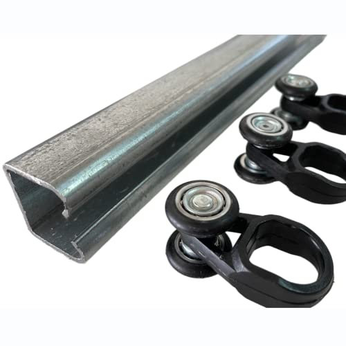 TENDAGGIMANIA Rail Porte Coulissante en Fer galvanisé MR3, 3x3cm- L.400 cm- Kit Porte Coulissante Rail Quincaillerie pour Portes, auvents, Portes de Garage
