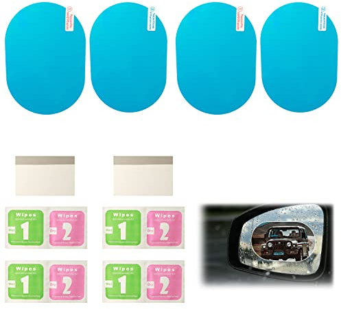 DARENYI 4 Pièces Film de Rétroviseur Film Retroviseur Anti Pluie Film Anti-Buée étanche Autocollant Protecteur Anti-buée pour Les Voitures Camions Motos
