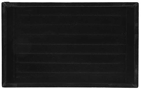 Tbest Presentoir Bague,Exhibidor De Aretes,Boite Rangement Bague, Porte Bague, Présentoir À Bagues en Velours, Anneau présentoir Fente Mode Bijoux Support Organisateur boîte vitrine Noir