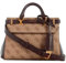GUESS Sestri Satchel, Mini Cartable, bandoulière Femme, Logo Latte/Marron, Taille Unique