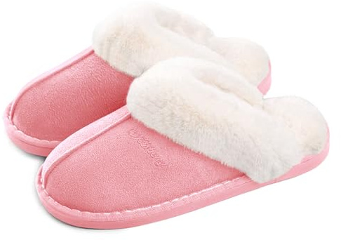 Coswind Pantofole Donna Uomo Invernali Peluche da Casa in Effetto Camoscio | Ciabatte Invernali Calde Casa, Morbide & Comode Slippers, Antiscivolo, Interno/Esterno