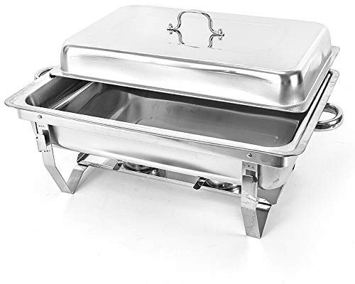 TESUGN Chafing Dish - Set profesional de recipientes de acero inoxidable de 9 l, para catering, buffet y fiestas