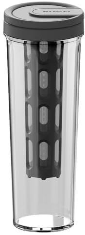 watchget Portable Cold Brew Coffee Maker 34oz/1L Iced Coffee Maker and Tea Brewer Leak-Proof Removable Fine Mesh Filter Perfect for Outdoor Camping Trip (Dark Grey)
