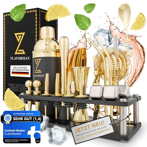 Cocktail Shaker, Shaker Edelstahl, Jigger, Cocktailset, Cocktail Buch, Cocktail Set, Barkeeper Set, bar Set, Cocktail Mix Set, Cocktail Shaker Sets, Bartender Set – FLAVORMAN