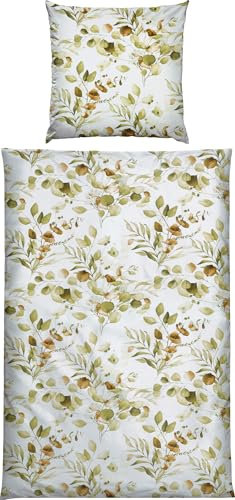 REDBEST Bettwäsche Single-Jersey grün Größe 1x 135x200 cm + 1x 80x80 cm