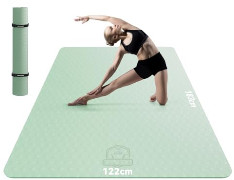 HAPBEAR Yogamatte XXL- Extra Groß Breit Yoga Matte, TPE Sportmatte Fitnessmatte rutschfest 183cm x122cmx 8mm Dicke, Ultra Haltbar, Gymnastikmatte für Pilates, Gym, Zuhause, Workout - 03