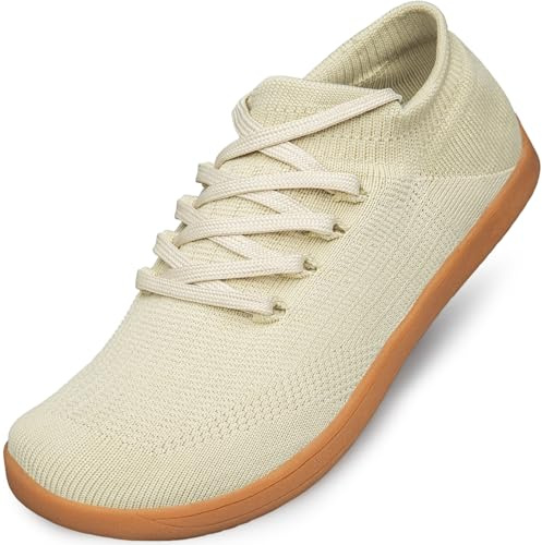 Raoendis Women Barefoot Shoes Wide Toe Box Trainers, Minimalist Wide fit Trainers Comfortable Walking Sneakers for Trail Running Fitness
