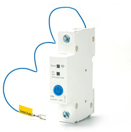 Sunydog Smart EWeLink APP Control 1P DIN-skena Effektbrytare - Automatisk Avstängning - för Hem, Kontor och Villabruk (63A)