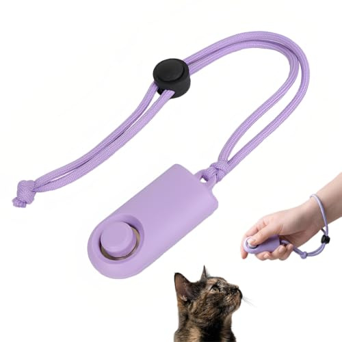 AJNZAU 1 Pièce Clicker Chien Dressage, Son Clair Léger Et Durable, Clicker Avec Cordon Pour Chiens Et Chats (Plastique, Violet, 1 Pièce)