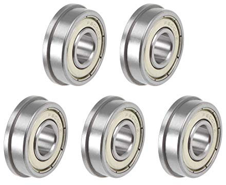 sourcing map F6000ZZ Flansch-Kugellager 10 x 26 x 8 mm, geschirmtes Chrom-Stahllager 5 Stück