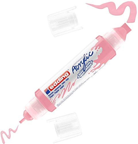 edding 5400 acrylic 3D double liner - rose - 1 acrylic colour tube - 2 nozzles 2-3,5-10mm - acrylic paint for canvas, painting boards and wood - waterproof acrylics in artist-quality colours