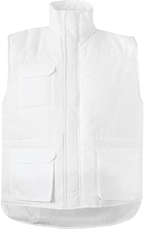 Velilla 205901, Chaleco acolchado multibolsillos, Color Blanco, Talla L
