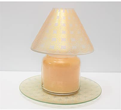 Set paralume+ piatto in vetro modello Tokyo accessorio per candele