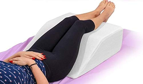BUY ALL HERE Large Leg Elevating Wedge Pillow for Adults, Helps Blood Circulation Reduce Back Hip Neck Knee Pain, Removable Zip Cover - Made in UK