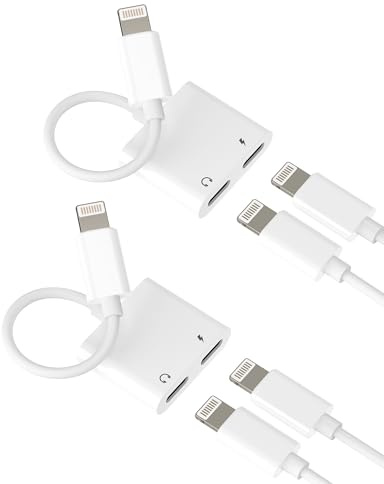 Adattatore Lightning Cuffie(2 pack)per Apple MFi Certified Doppio jack Auricolari Caricatore Sdoppiatore per iPhone 14 13 12 Pro Max Aux Audio Cavo Ricarica Adapter per ipad Cuffia Autoradio Accessori