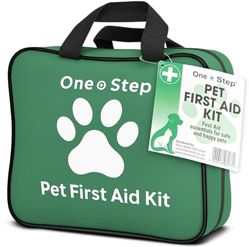 One Step Pet First Aid Kit, Includes Over 80+ Premium Items, Tick Remover, Syringe, Vet Wrap, Bandages, Wipes, Travel Sized First Aid for Dogs, Cats and All Other Pets