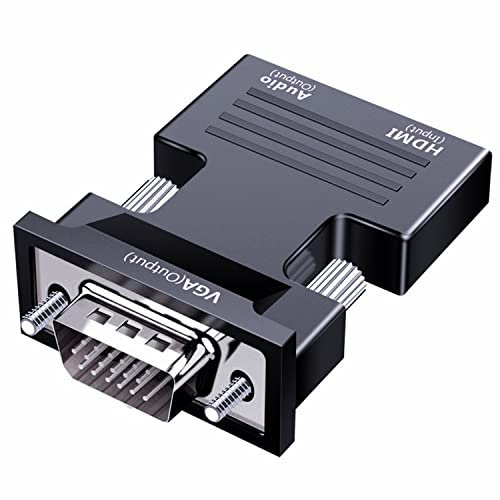 Adattatore HDMI a VGA Con Cavo Audio da 3,5 Mm, SZJUNXIAO1080P 60Hz Convertitore hdmi Femmina a vga Maschio Compatibile Con Computer Portatile per Monitor Proiettore TV