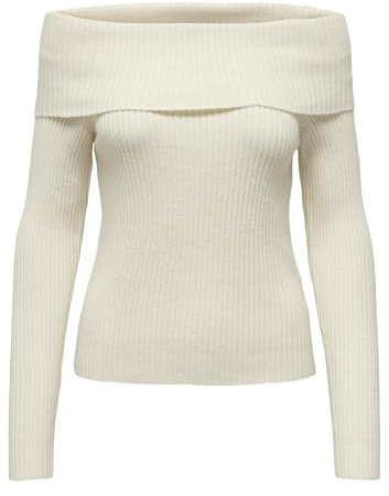 ONLY Onlkatia Ls Off Shoulder Knt Femme Sweater, Couleur : Gris, M