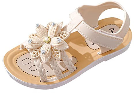 Sandalen Mädchen 26 - Sandaletten Freizeitsandalen Weichen Sohle Rutschfest Strandsandalen Flache Sandalen Kinder Schuhe Sommerschuhe Prinzessin Schuhe Blume Sommer Outdoorsandalen