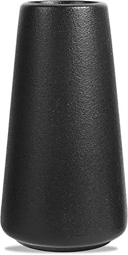 Vzmiza Premium Ceramic Vase for Pampas Grass | Flower Vase for Home Decor | vases for Flowers for Farmhouse Decor, Desk Decor, Modern decor, Aesthetic Room decor, Black vase