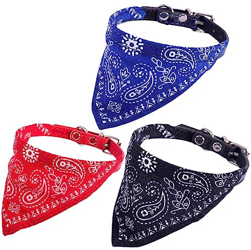 DEZ 3 Pièces Bandana Chien Collier Ajustable Triangle Pour Animaux De Compagnie, Écharpe Halloween, Textiles Et Accessoires (30Cm)