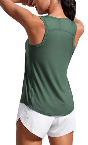 CRZ YOGA Leichtes Racerback Tank Top Graphitgrün 36