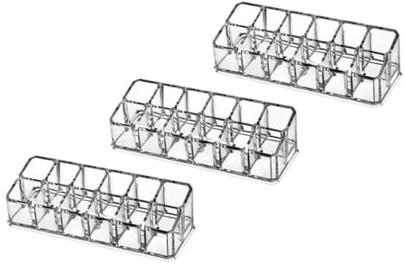 FRCOLOR Acrylic Lipstick Storage Box Clear Cosmetic Organizer Case for Lipstick and Makeup Accessories Desktop Holder for Bedroom and Dressing Table