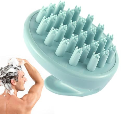 Shampoo-Bürste Kopfhautmassagegerät – Haarwäsche Kopfhautmassage mit weichen Silikonborsten, ergonomische Haarwäsche für nasse und trockene Anwendung, Duschkopfmassagebürste, Haarpflege für