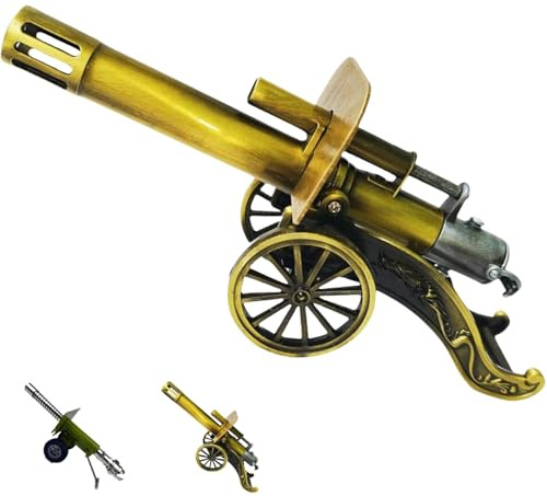 Firecracker Artillery Cannon, 2026 New Mini Stainless Steel Cannon Model, Mini Cannon,Military Model Collection (Brown)