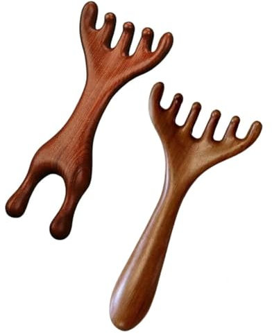KGDUYC 2 pezzi pettine per massaggio meridiano della testa, pettine per cuoio capelluto gua sha, massaggiatore multifunzione per il corpo, massaggiatore meridiano, per la cura della testa, relax