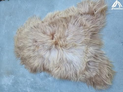 Provellus Vera pelle di pecora a pelo lungo di alta qualità, di origine scandinava, senza cromo, L-XXXL (cappuccino, 100-110 cm x 50-60 cm)