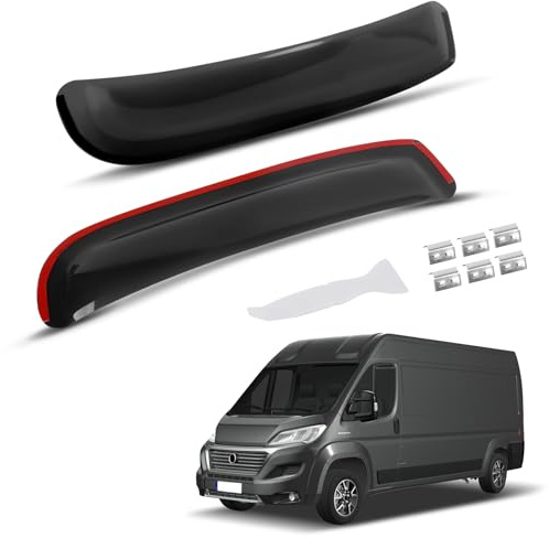 Déflecteurs de vitres de Remplacement pour Fiat Ducato/Peugeot Boxer/Citroen Relay 2006-2025, Jeu de 2 déflecteurs de Vent adhésifs, déflecteurs de Vent et de Pluie pour vitres latérales